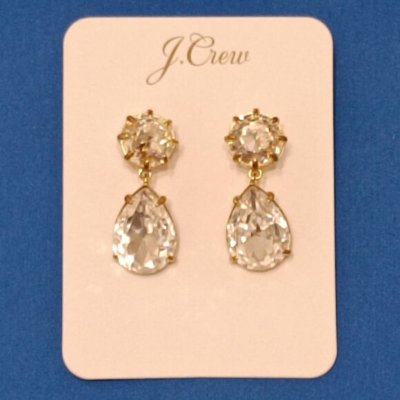 J Crew Crystal Teardrop Earrings - Picture 1 of 1